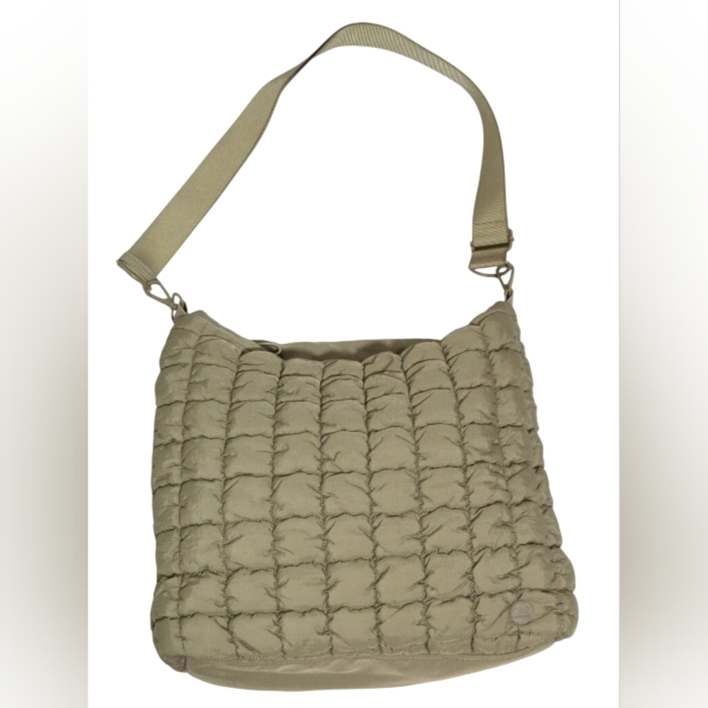 C&C California Olive Green Quilted Puffer Crossbody Shoulder Bag